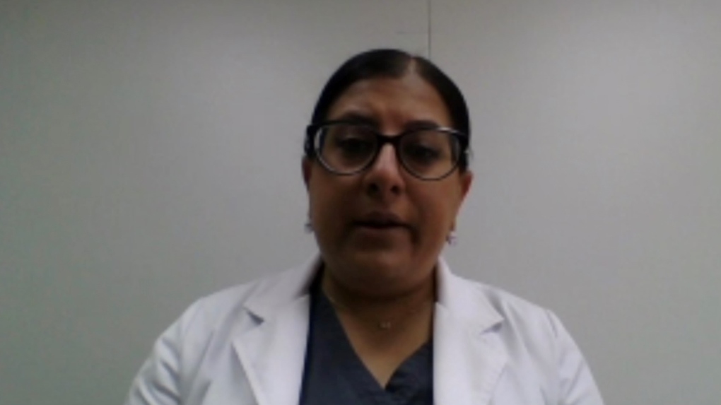 Dr. Rubina Tahir discusses a weekend attack in her elderly father in London, Ont. on Monday, Nov. 29, 2021. 