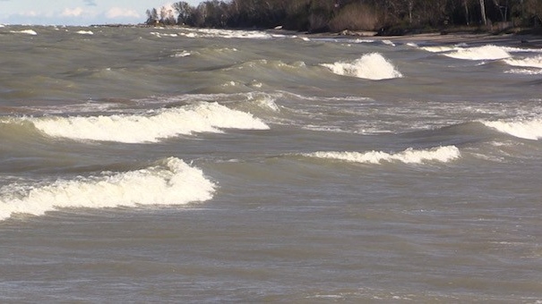 Waves on Lake Huron near Point Clark, Ont. are seen in September 2021. (Scott Miller / CTV News)