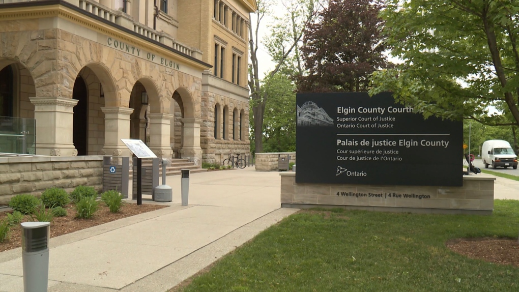 Elgin County courthouse in St. Thomas, Ont. on May 4, 2021. (Brent Lale/CTV London)
