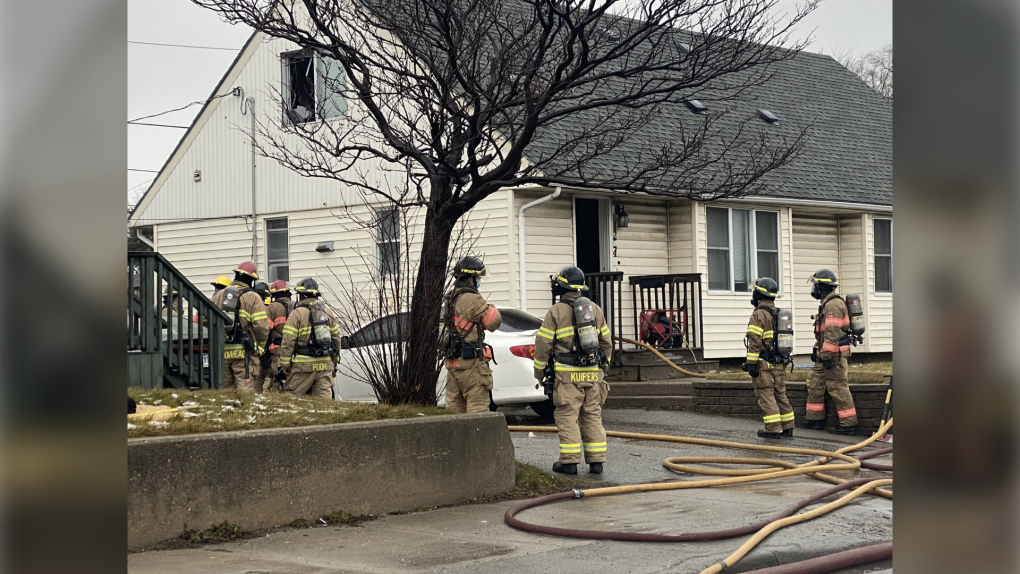 Firefighters responded to a fire in a basement of a house on Oxford Street in London, Ont. on Sunday, Jan 9, 2022. (Source London Fire Department)