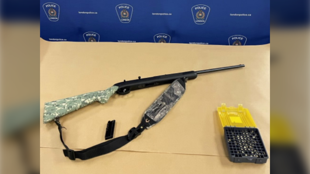On Nov. 10, 2022, members of the London Police Service seized a semi-automatic rifle and 68 rounds of ammunition following a search warrant at a London, Ont. residence. (Source: London Police Service) 