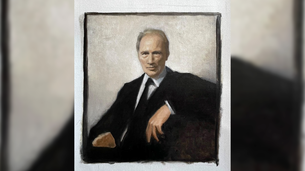 Perdana Menteri Trudeau menerima potret mendiang ayah dari seniman lokal