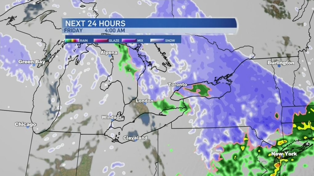 Southern Ontario weather map