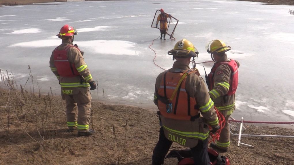‘Let us get them’; Local Fire Departments retrieve more than a dozen hockey nets from ponds