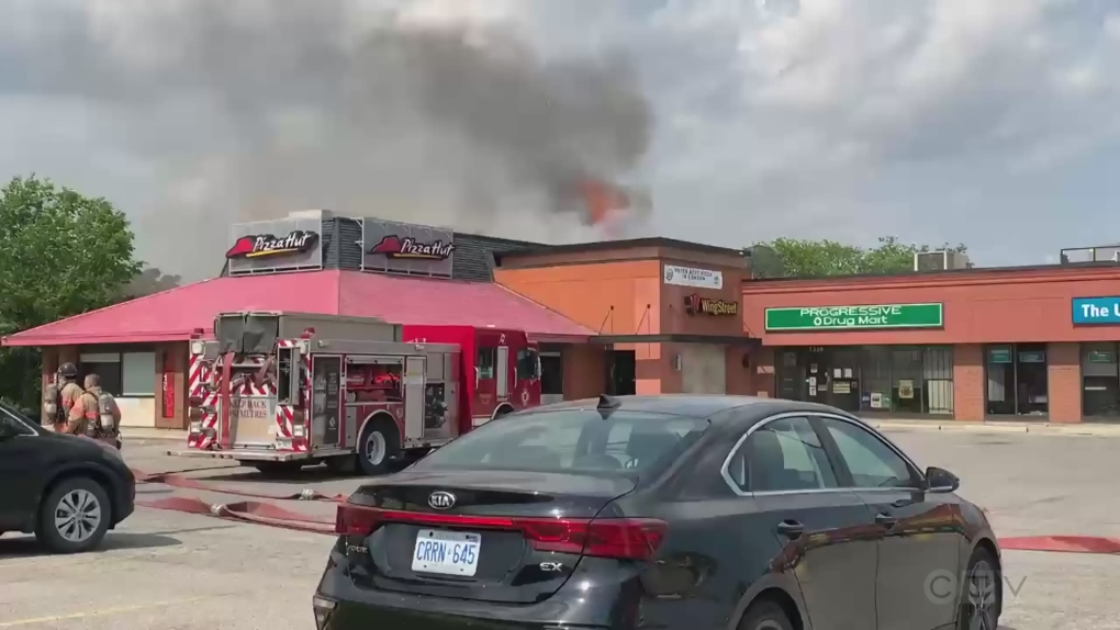 Pizza Hut fire forces closure of north London plaza CTV News