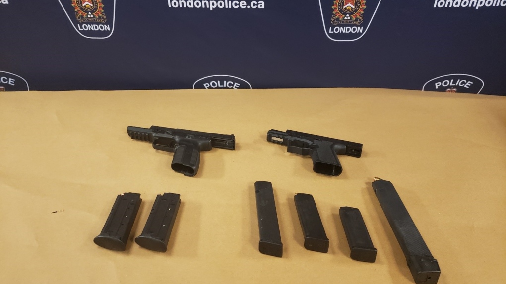 Items seized by London police following a search of a home on Highland Avenue on June 23, 2022. (Source: London police)