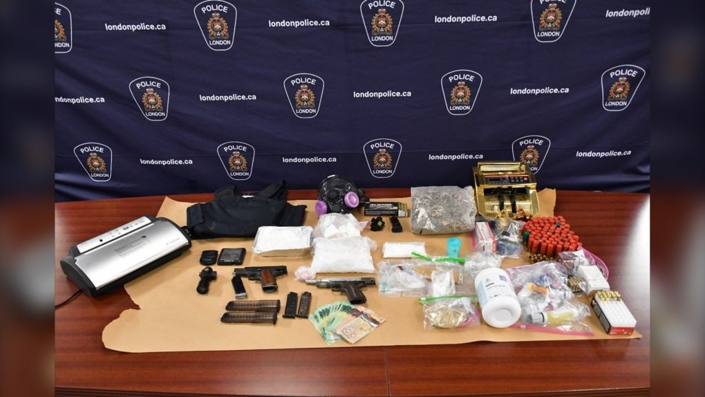 Items seized by London police as part of an investigation dating back to March, 2022. (Source: London police)
