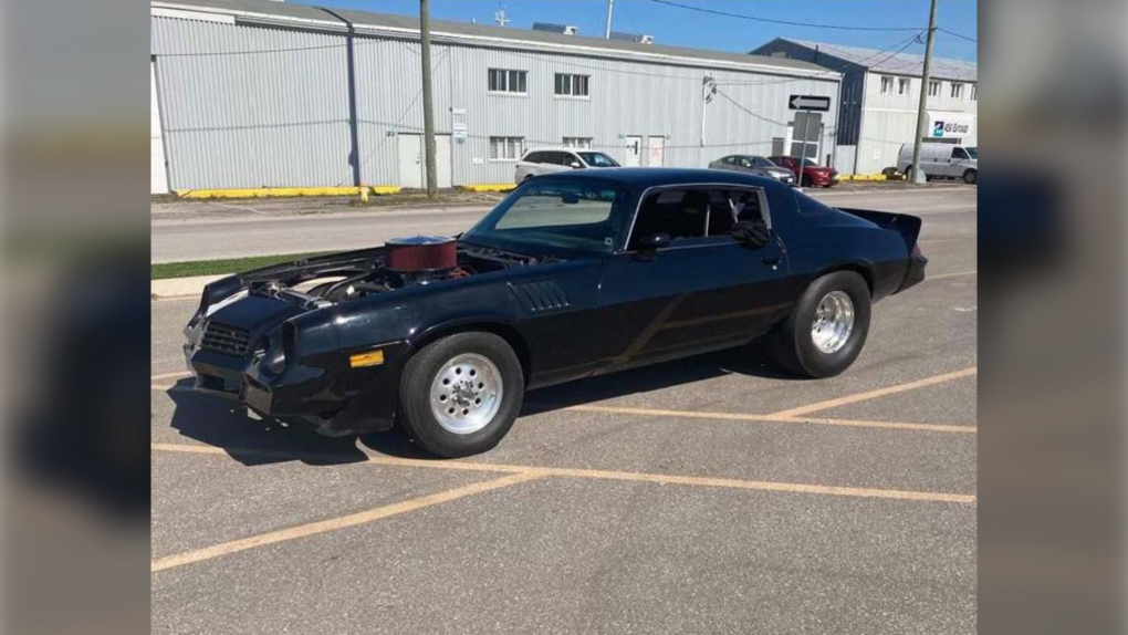 Sarnia police are investigating after this 1979 black Chevrolet Camaro was stolen off a flatbed truck in Sarnia, Ont. on September 16, 2022. (Source: Sarnia Police Service)