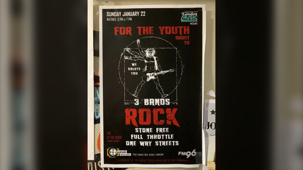 "For the Youth About to Rock" will hit the stage at Eastside Bar and Grill in London, Ont. on Jan. 22, 2023 and celebrate local youth musicians. (Bryan Bicknell/CTV News London) 