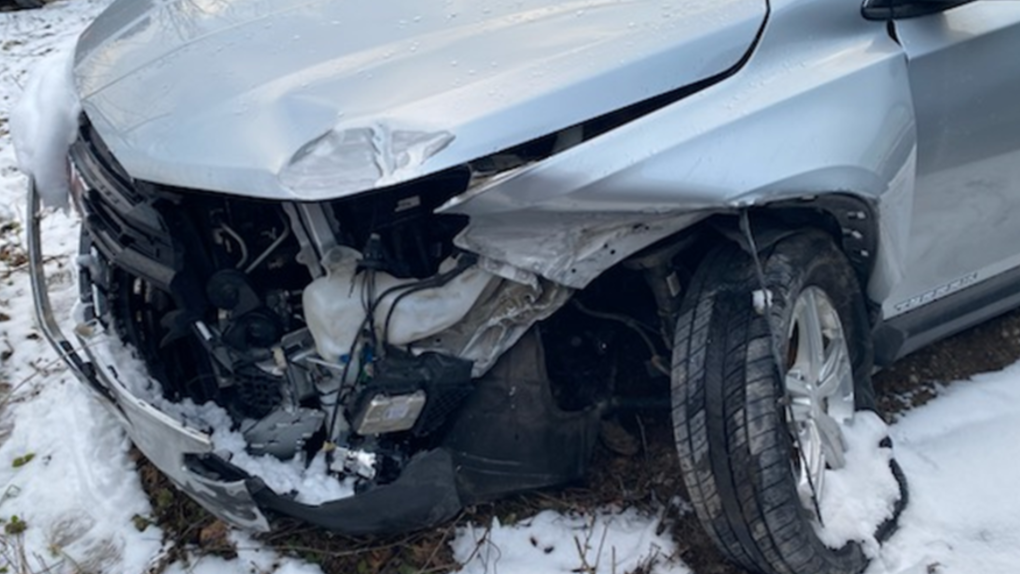 A 37-year-old driver allegedly crashed into a bridge near Goderich, Ont. on Jan. 13, 2023 while intoxicated, according to Huron County OPP. (Source: OPP) 