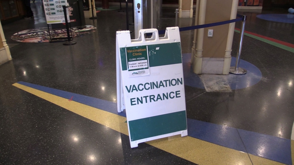Middlesex-London Health Unit has opened a vaccination clinic at the Western Fair District in London, Ont., seen on Oct. 7, 2023. (Brent Lale/CTV News London)