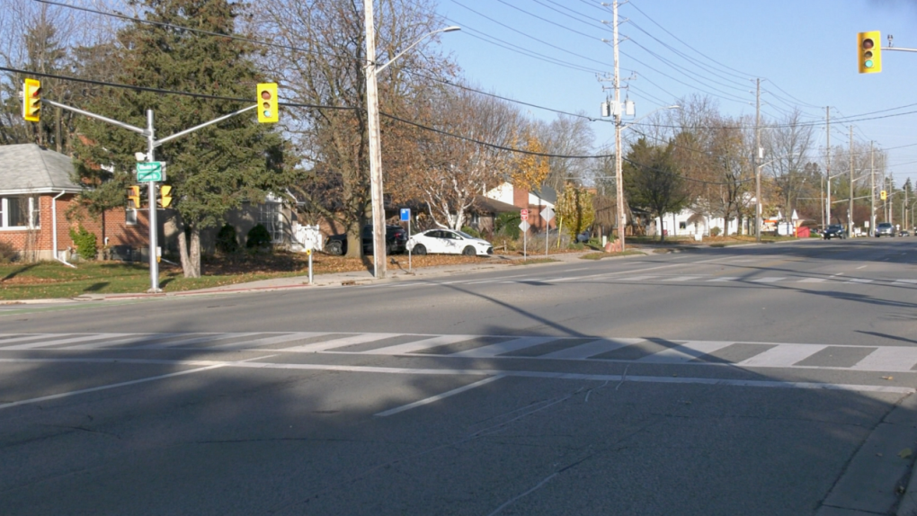 The intersection of Adelaide Street and Glenora Drive as seen on Nov. 13, 2023. (Gerry Dewan/CTV News London)