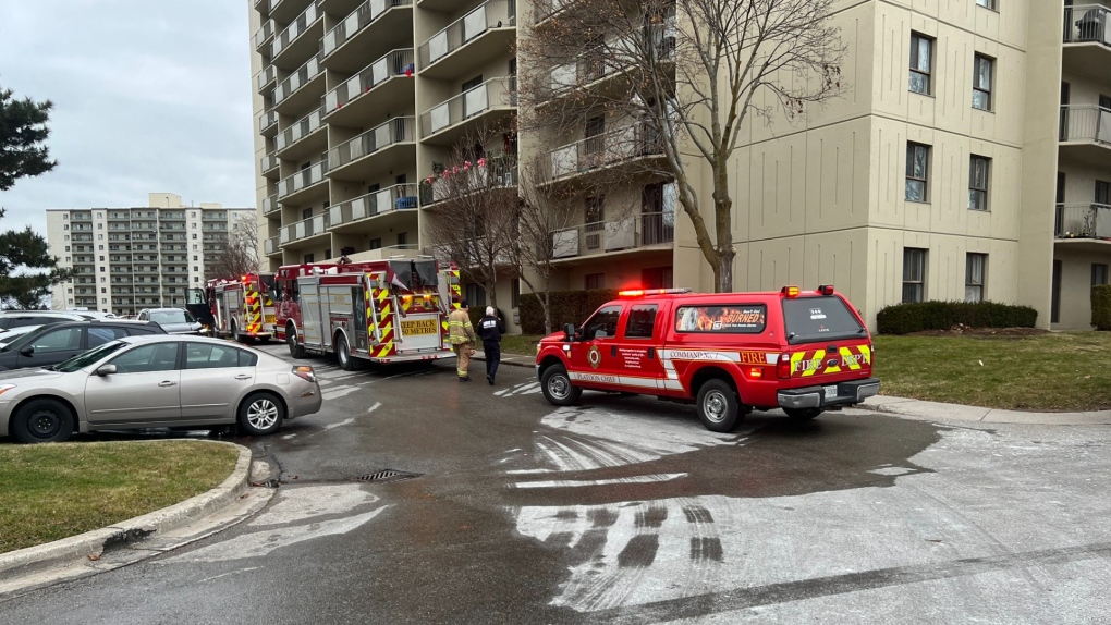 Fire crews responded to 730 Wonderland Rd. N. on Dec. 11, 2023 for a fire on a second-floor unit. (Source: London Fire Department)