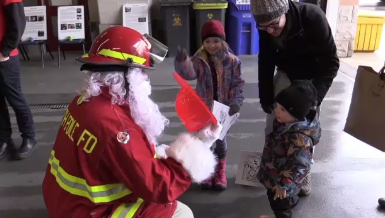 The 10th annual Lights and Sirens Toy Drive was held at London Fire Station #1 on Dec. 2, 2023. (Bryan Bicknell/CTV News London)