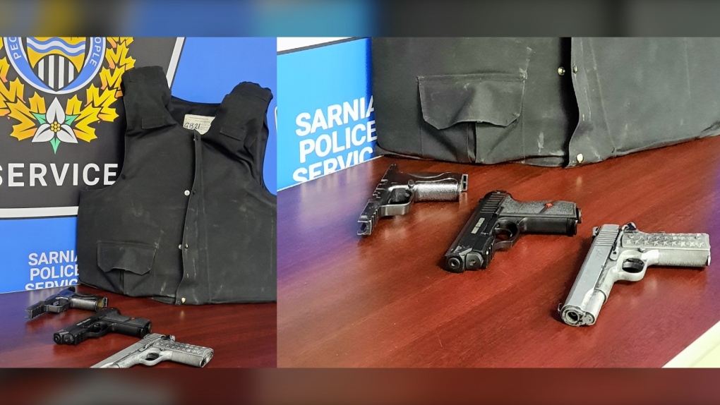 Sarnia police seize armoured vest and replica firearms | CTV News