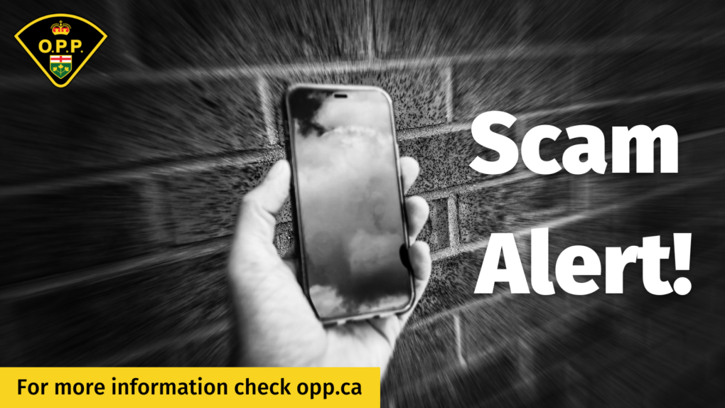 A "scam alert" graphic, provided by OPP. (Source: Huron County OPP)