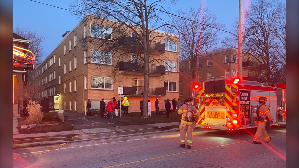 London fire crews tackled a blaze at 59 Ridout St. in London, Ont. on March 26, 2023. (Source: London Fire Department/Twitter)