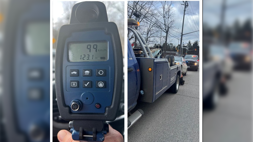 A London Police Service officer clocked a driver travelling 99 km/h in a posted 50 km/h zone in the city’s north end Friday afternoon. (Source: London Police Service/Twitter)  