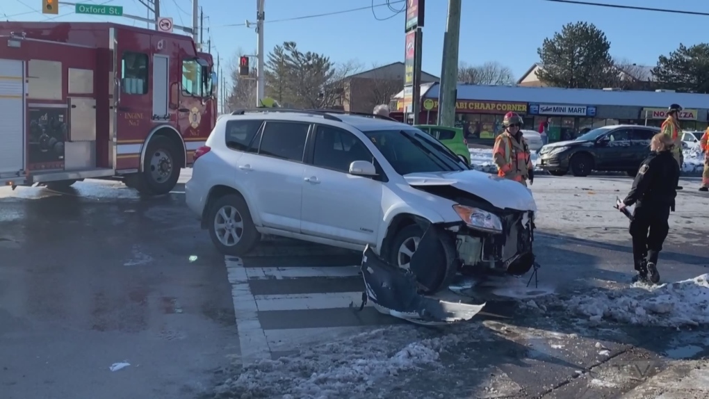 Two-vehicle crash in London