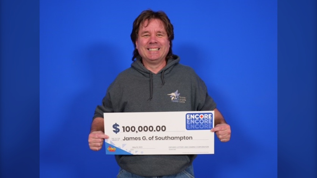 James Greenaway of Southampton, Ont. recently won $100,000 with Encore. (Source: OLG) 