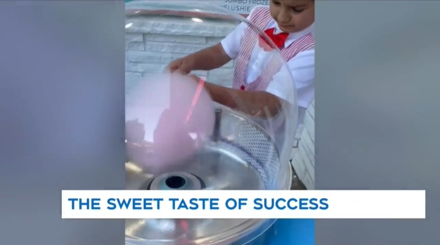11-year-old Fin Pearson-Ross of Grand Bend, Ont. has found sweet success with his cotton candy business 'Fin's Spins.' (CTV News Channel) 