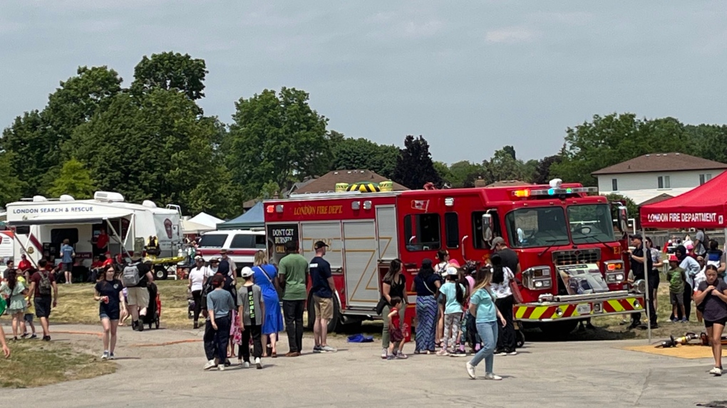Londoners gathered at the Earl Nichols Recreation Centre to celebrate the fire department's 150th anniversary in London, Ont. on Saturday, June 10, 2023. (Source: London Fire Department/Twitter)