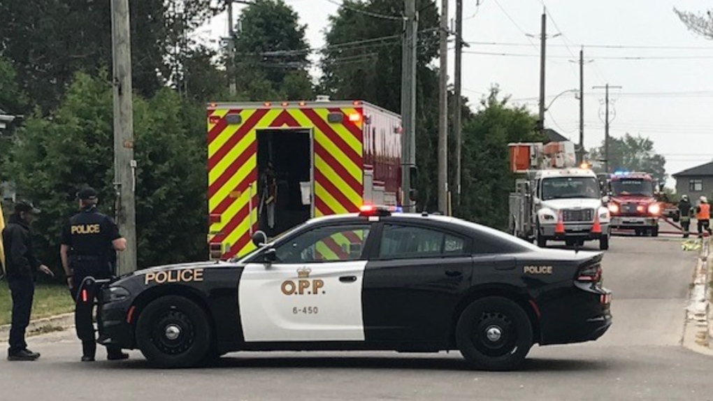 Power is out in parts of Exeter after a transformer malfunction on Huron Street east. June 8, 2023. (Scott Miller/CTV News London)