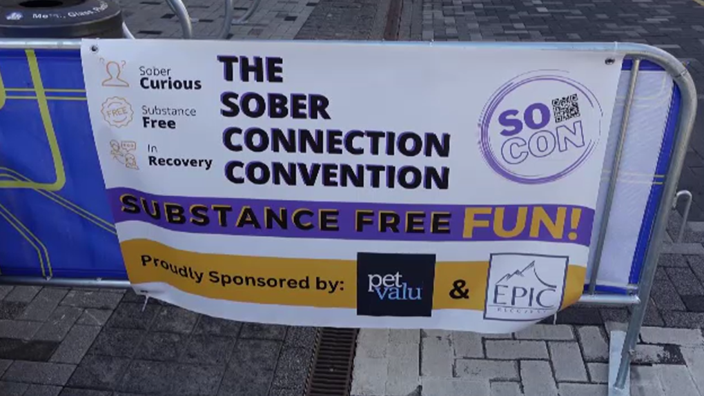 The Sober Connection Convention was held in London at Dundas Place on Sept. 16, 2023. (Marek Sutherland/CTV News London