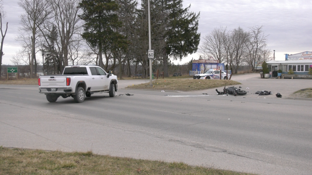 Motorcycle, pickup truck collide in south London
