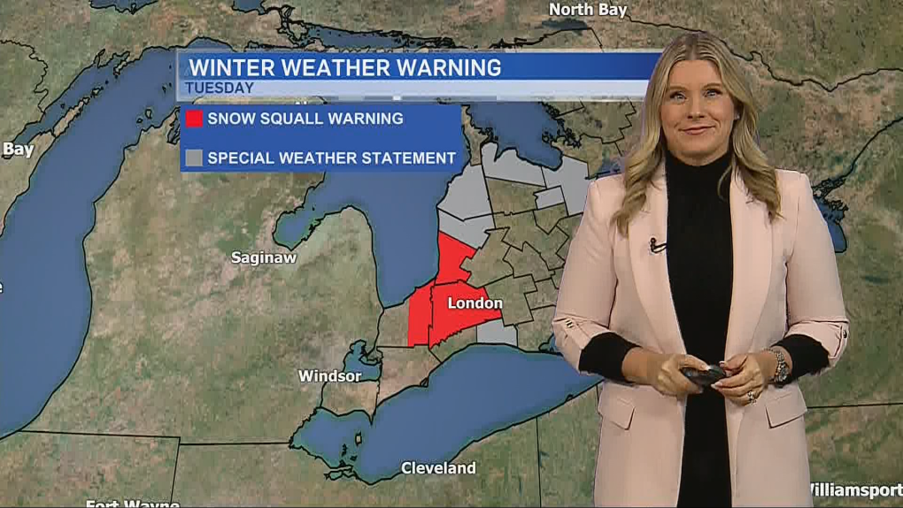 Weather update: Snow squall warning issued