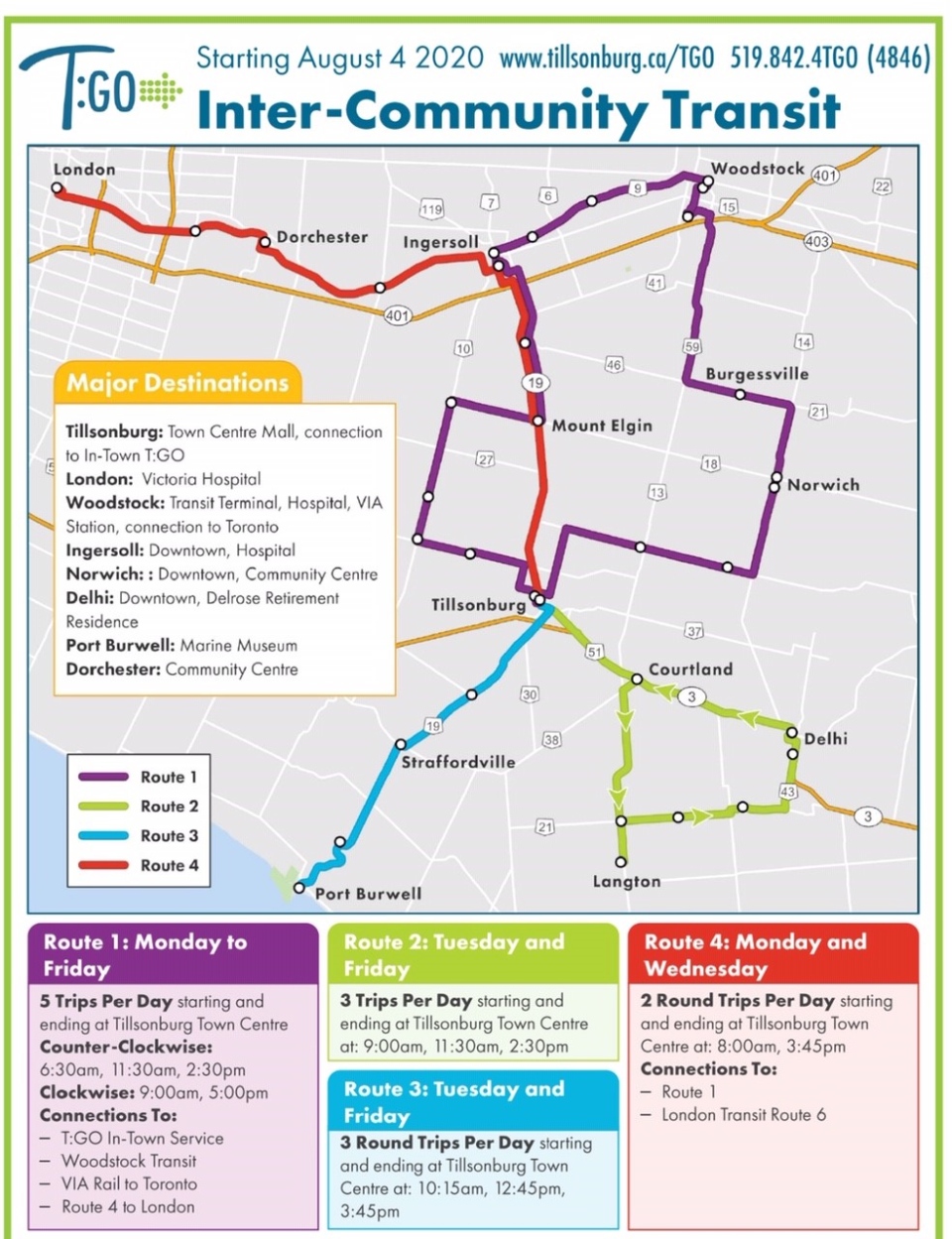 Oxford County regional transit map