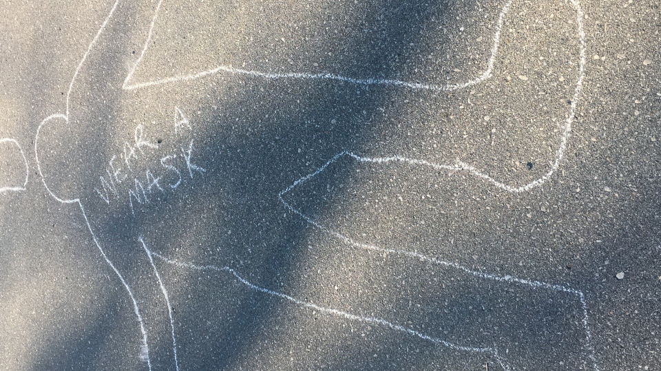Chalk drawing anti mask