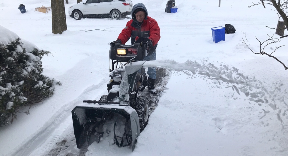 Snow blower in London, Ont.
