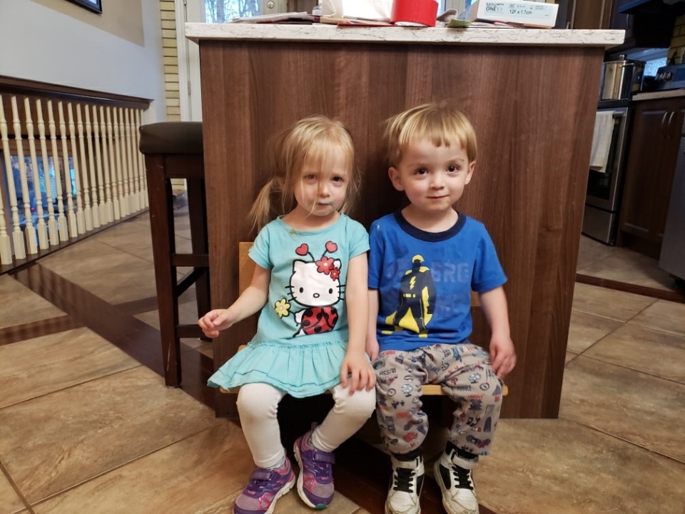 Three year old twins, Emma and Jason Blake