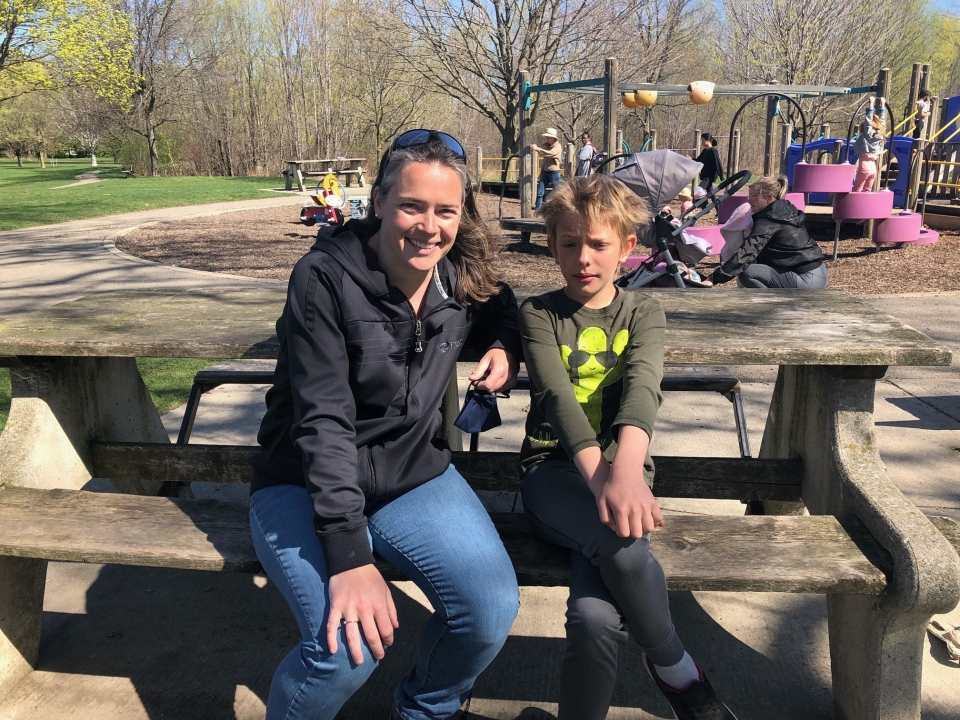 Kate Helsen, son Alexander, gibbons park