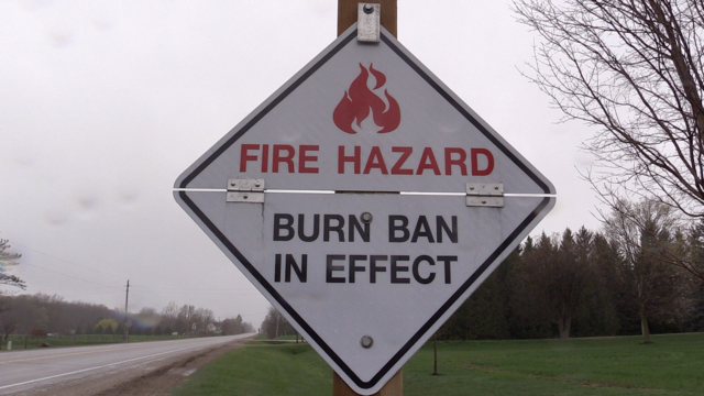 Burn ban sign